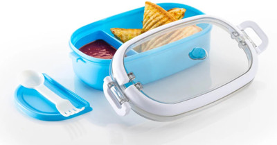 q one tech Lunch Box with 2 Compartments | BPA-Free&Leak-Proof | Ideal School Tiffin 2 Containers Lunch Box(1000 ml)