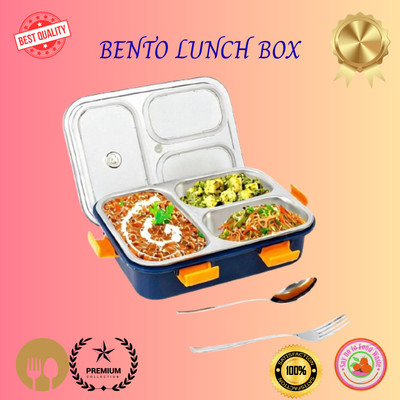 MOIRA INTERNATIONAL Lunch Box 3 Compartment Leakproof, Stainless Steel, With Spoon and Fork_DBB1019 3 Containers Lunch Box(850 ml, Thermoware)