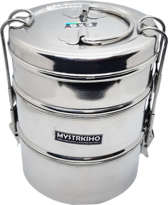 Mystrkiho Stainless Steel Tiffin, Lunch Box -3 Layer 3 Containers 3 Containers Lunch Box(1200 ml)
