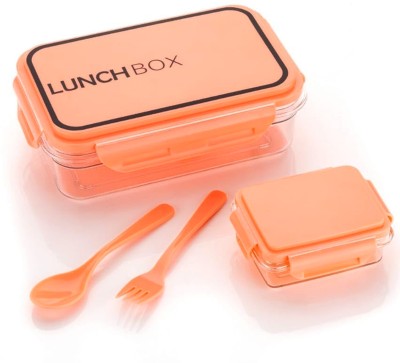 BHAVYARPAN Premium Stylish Airtight Lunch Box Comes with 2 Spoon 1200ML (Peach, 1 Pcs) 2 Containers Lunch Box(1200 ml, Thermoware)