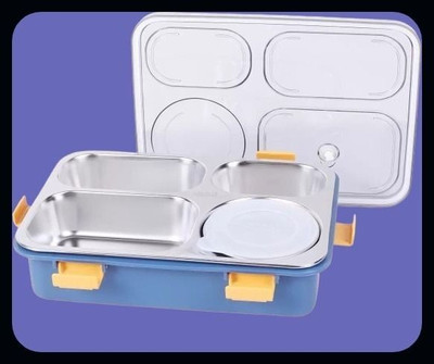Kello Stainless Steel Airtight Leak Proof Tiffin Box with Mini Container Inside A132 4 Containers Lunch Box(800 ml, Thermoware)