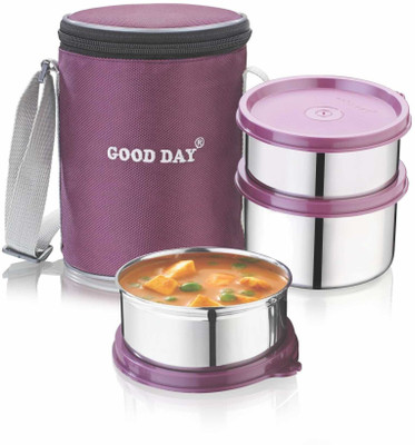 Good Day Perfect3pcs_Pink 3 Containers Lunch Box(425 ml, Thermoware)