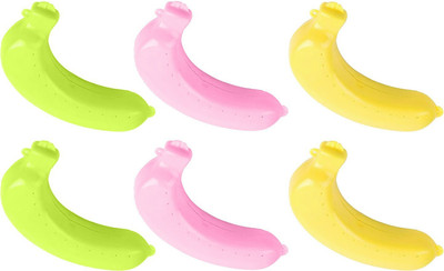 DJRetails Plastic Banana Carry Case , Colour May Vary_New 6 Containers Lunch Box(300 ml)