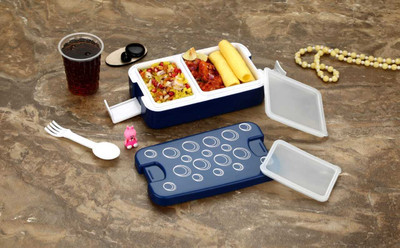 JANVY 2 compartment lunch box 2 Containers Lunch Box(500 ml)