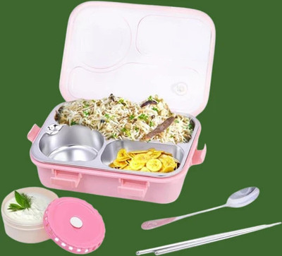 VSELL Lunch Box for Kids Compartment Insulated Stainless Steel Tiffin Box for KID_K086 3 Containers Lunch Box(750 ml, Thermoware)