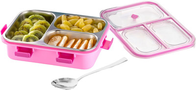 YUIOP - Munch 3 Stainless Steel Tifinbox - With 3 Compartments - Leakproof 3 Containers Lunch Box(780 ml, Thermoware)