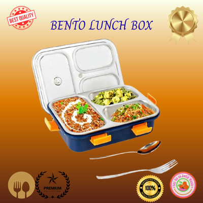 MOIRA INTERNATIONAL Lunch Box 3 Compartment Leakproof, Stainless Steel, With SPOON & FORK_DBB1033 3 Containers Lunch Box(760 ml, Thermoware)