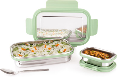ATTRO Lunchmate Sleek & Compact Airtight Leakproof 2 Containers Lunch Box(980 ml)