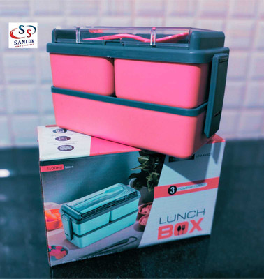 sanlok double ducker lunch box 3 Containers Lunch Box(1400 ml, Thermoware)