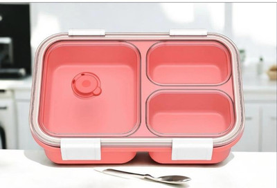 SHUBHAM INC lunch box 3 containers Pink 3 pack of 1 3 Containers Lunch Box(1001 ml)