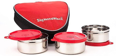 Signoraware 3532- Red 3 Containers Lunch Box(350 ml)