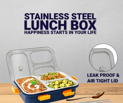 lavtoz Stainless Steel Bento Lunch Box with 3 Containers & Secure Lock, @39 750ml 1 Containers Lunch Box(750 ml, Thermoware)