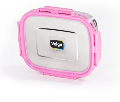 Veigo Large Stainless Steel Tiffin Box | Pink | Leak Proof | Air Tight | 1 Containers Lunch Box(630 ml, Thermoware)