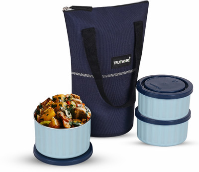 Trueware Treat Lunch Box 300 X 2, 500 X 1 Container SS Microwave Safe Lunch Box 3 Containers Lunch Box(1100 ml)
