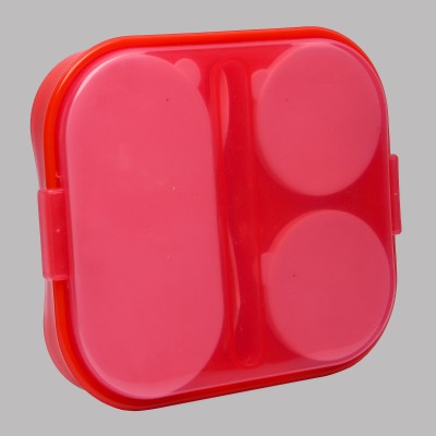 ANIXA It Square Please Lunch Pack for Office & School Use | Red 2 Containers Lunch Box(300 ml)
