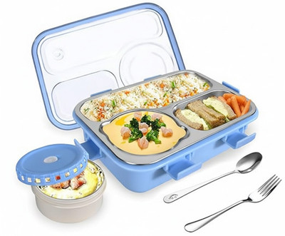 Zillara blue stainless steel lunch box 3 Containers Lunch Box(750 ml, Thermoware)