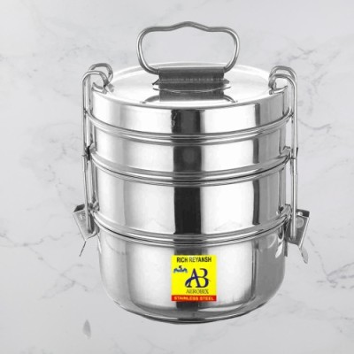 AEROBIX Lunch Box Stainless Steel_TIFFIN_46 3 Containers Lunch Box(1200 ml, Thermoware)