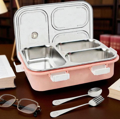 Colorbee BPA-Free 3-Section Lunch Box, Stainless Steel Tiffin for Men 3 Containers Lunch Box(750 ml, Thermoware)