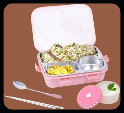 Kello Compartment -3 Sealed Leak Proof Stainless Steel For Kid's & Adult_K094 3 Containers Lunch Box(750 ml, Thermoware)