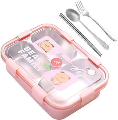 HM EVOTEK Leak-Proof Bento Lunch Box with 3 Compartments – Ideal for Adults & Kids 3 Containers Lunch Box(750 ml, Thermoware)