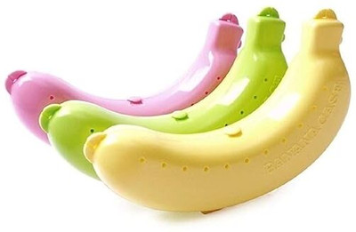 CRYZONE Plastic Banana Case Food Storage Container, Banana Case Cover (Pack of 3) 3 Containers Lunch Box(3 ml, Thermoware)