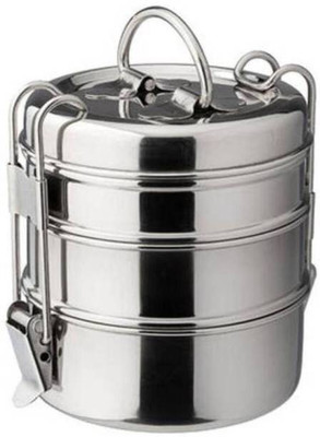 r777k Stainless Steel Strong Clip Carrier Lunch Box-70 3 Containers Lunch Box(1200 ml)