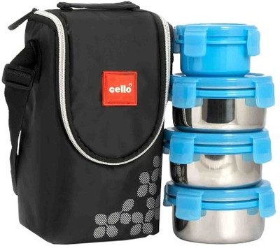 cello MF Steel Click 4 Containers Lunch Box(500 ml)