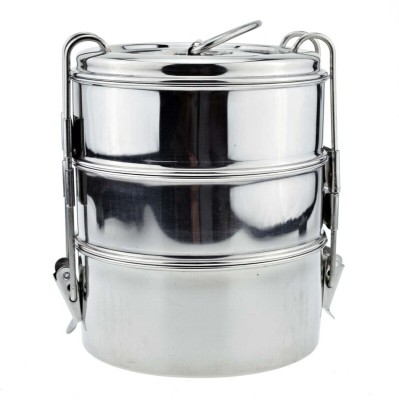 Ambit Stainless Steel Clip Carrier Lunch Box, 3 Containers Size 8 x 3 3 Containers Lunch Box(900 ml, Thermoware)