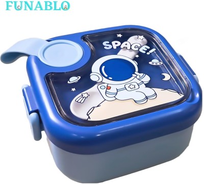 FUNABLO Lunch Box for School Kids, Astronaut Theme Lunch Box with Spoon, 1 Containers Lunch Box(750 ml, Thermoware)