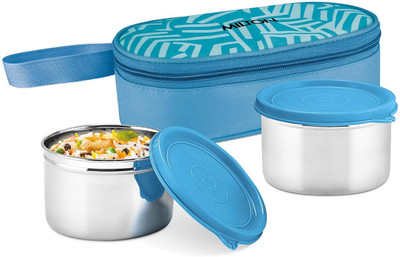 MILTON Plato Pack Big Stainless Steel Lunch Box (2 X 500 ml containers) with Jacket 2 Containers Lunch Box(500 ml, Thermoware)