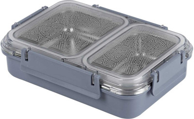 cello DUO MEDIUM Stainless Steel Two Compartment Premium Lunch Box for Kids, Adults 2 Containers Lunch Box(1000 ml, Thermoware)