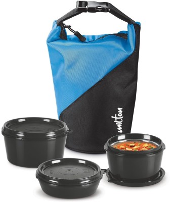 MILTON Micro Meal 3 inner Steel Containers,180 ml & 320 ml Each Insulated Fabric Jacket 3 Containers Lunch Box(320 ml, Thermoware)