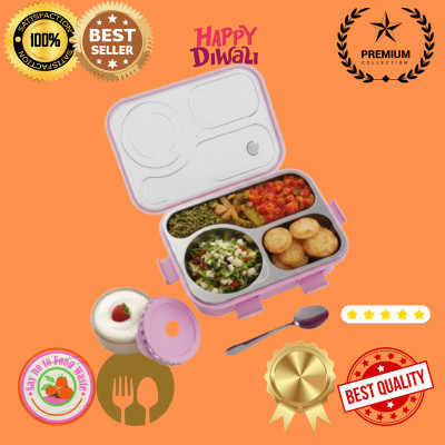 MOIRA INTERNATIONAL 15 Compartment Leakproof, Stainless Steel, With BOWL, SPOON & FORK_JBB1101 3 Containers Lunch Box(750 ml, Thermoware)