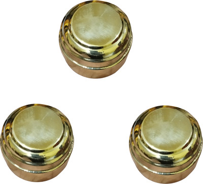 Craft World Brass Utility Container  - 50 ml(Pack of 3, Gold)