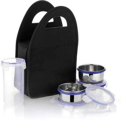 TruVeli Lunch Box Set - 3 Stainless Steel Containers with 1 Plastic Tumbler 3 Containers Lunch Box(600 ml)
