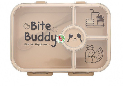 Pixelkart Bento Style Lunch Box/Tiffin Box for Kids,Office,School ( Light Brown ) 4 Containers Lunch Box(1000 ml)