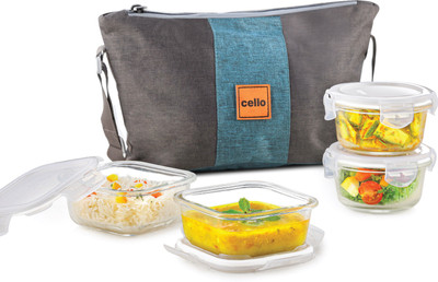 cello Elite Mix, Leakproof, Microwave safe (2 x 320 ml, 2 x 240 ml) 4 Containers Lunch Box(1120 ml)