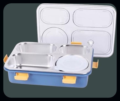 Kello Stainless Steel Airtight Leak Proof Tiffin Box with Mini Container Inside A69 4 Containers Lunch Box(800 ml, Thermoware)