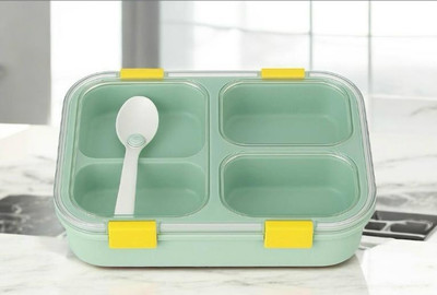 SHUBHAM INC lunch box 3 containers Green pack of 1 3 Containers Lunch Box(1001 ml)