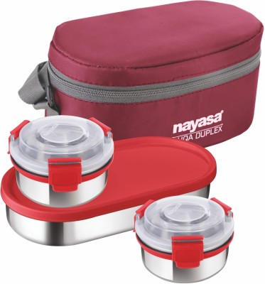 NAYASA Aqu Duplex 3 Containers Lunch Box(800 ml, Thermoware)