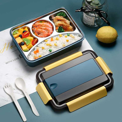 CLUB SEVENTY TWO Durable and Versatile Lunch Box Set - Leakproof Containers Fresh Meals Anywhere 4 Containers Lunch Box(1100 ml, Thermoware)