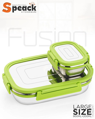 SPEACK Tiffin Box for school children 2 Containers Lunch Box(1100 ml)
