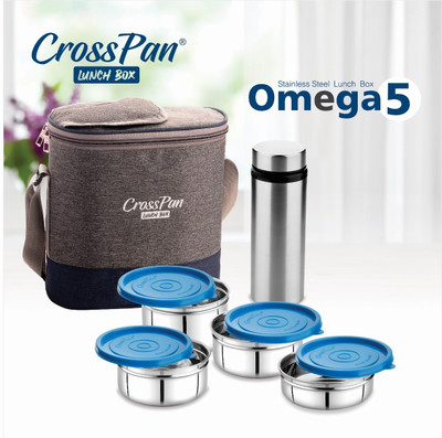CrossPan Executive Omega5 S SLunch Box / Tiffin Box with 500ml Water Bottle_CP 4 Containers Lunch Box(1350 ml, Thermoware)