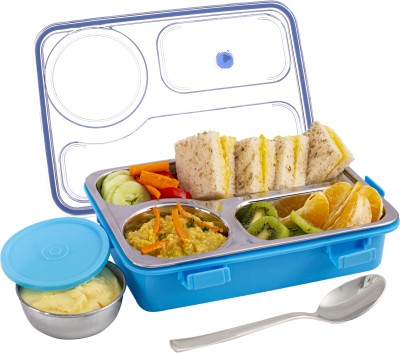 VSELL Stainless Steel 3 Compartment Leak Proof Lunch Box 4 Containers Lunch Box(900 ml, Thermoware)