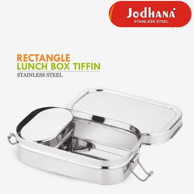 Jodhana Stainless Steel Lunch Box Steel Tiffin Box for School and Office with Container 2 Containers Lunch Box(500 ml, Thermoware)