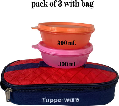 TUPPERWARE Microwave safe Buddy lunch set bowl each 330 +330 mL with bag pack of 3 2 Containers Lunch Box(330 ml, Thermoware) TUPPERWARE Microwave safe Buddy lunch set bowl each 330 +330 mL with bag pack of 3 2 Containers Lunch Box(330 ml, Thermoware)