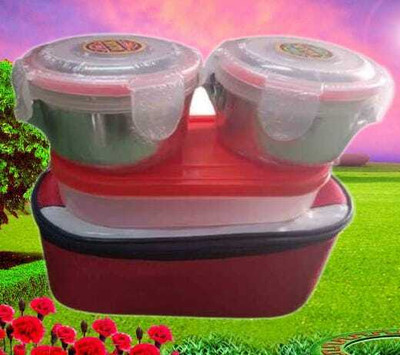 Arjun Lunch_Box_Set_2 and One_Oval_Container_153 3 Containers Lunch Box(1200 ml)