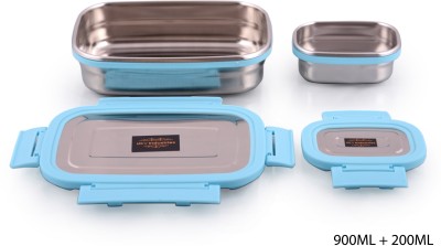 Dev Industries LunchBox_Blue_1100ml 2 Containers Lunch Box(1100 ml, Thermoware)