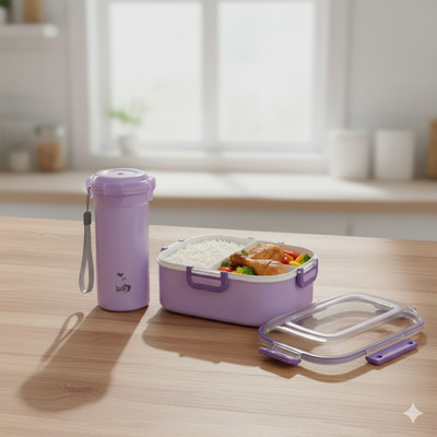 Riseon Purple Wow lunch box and bottel combo 1 Containers Lunch Box(800 ml)