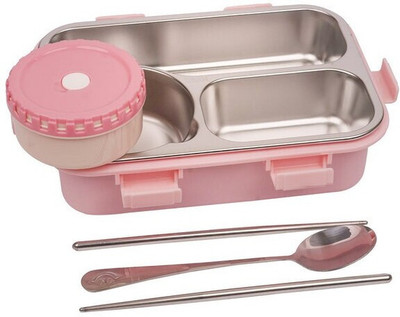 RBGIIT Bear Design Lunch Box – Bento Style, Steel, for Boys and Girls 1 Containers Lunch Box(850 ml, Thermoware)